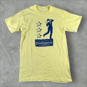 Platinum Shirt Mens Small Yellow Graphic Print Edwin Drood Novelty Retro Theater